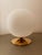 Metal White Sphere Lamp with Brass Base For Sale - Image 7 of 13
