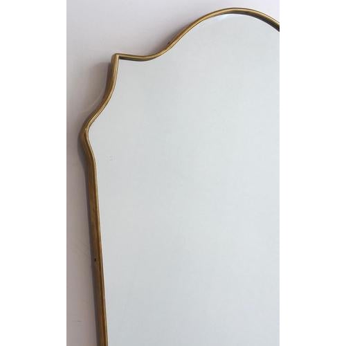 Mid-Century Italian Wall Mirror with Brass Frame, 1960s For Sale - Image 12 of 14
