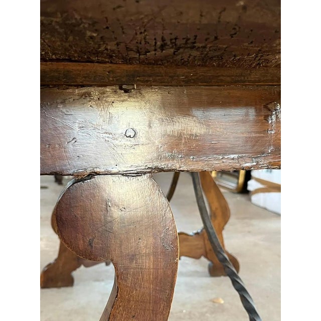 Italian Walnut Fratino Dining Table with Lyre Legs, 18th Century For Sale - Image 10 of 13