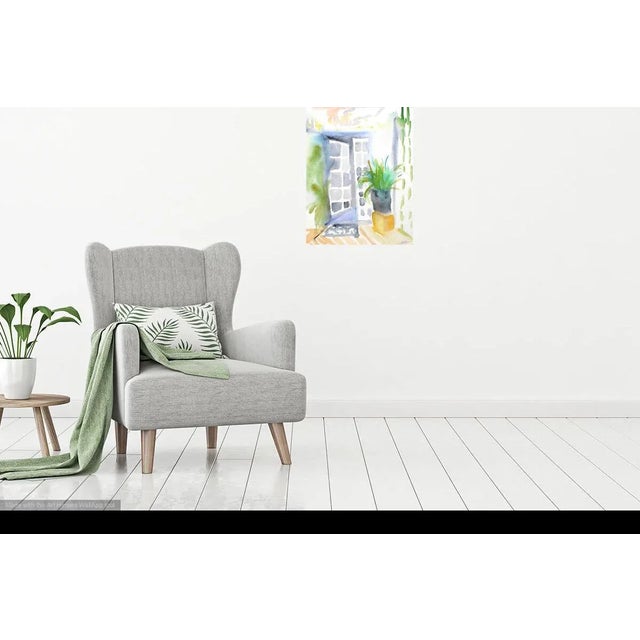 Whimsical California ink drawing with watercolor painting. This painting will fit a standard size frame. Signed "Holden"...