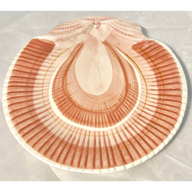 Mid 20th Century Mid 20th Century Mid Century Modern Fitz and Floyd Coquille Shell Plate & Lidded Bowl Chip and Dip Set For Sale - Image 5 of 7