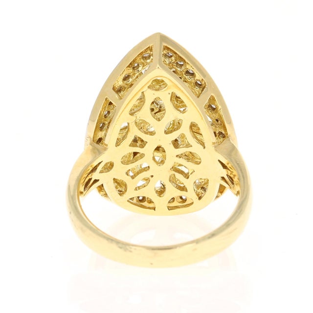2.34 Carat Natural Yellow Diamond Yellow Gold Cocktail Ring, Size 7 For Sale - Image 4 of 4