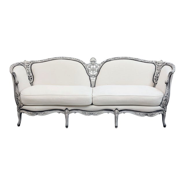 Antique Louis XV–Style Carved Sofa For Sale
