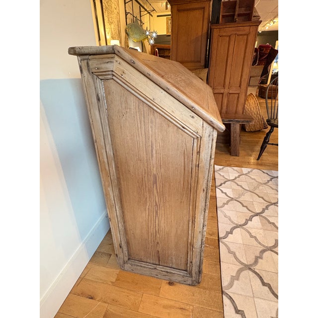Antique Irish Pine Grain Bin W/Custom Interior Hidden Desk For Sale - Image 9 of 11