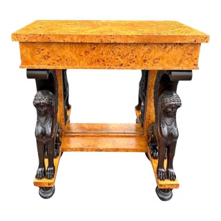 Baker Furniture Company Petite Biedermeier Style Sphinx Console Table For Sale