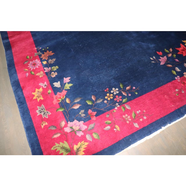 Art Deco Antique Chinese Art Deco Rug, 8'10'' X 11'7'' For Sale - Image 3 of 9