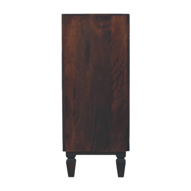 Carved Mango Wood 3-Drawer Chest in Velvet Mocha For Sale - Image 4 of 6