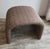 Beautiful waterfall bench in the style of Karl Springer is upholstered in a brown cotton lattice print. The small...