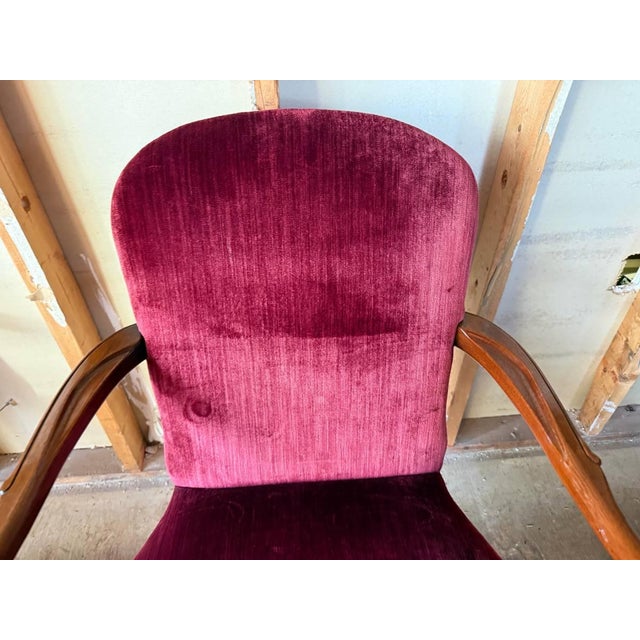 Mid 20th Century Pair of Vintage George II Queen Anne Style Shepherds Crook Library Open Armchairs by W & J Sloane For Sale - Image 5 of 18