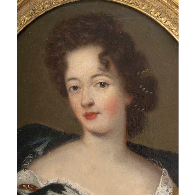 Three Portraits of The Princesses of Bourbon, Oil on Canvases, 18th Century, Framed For Sale - Image 8 of 15