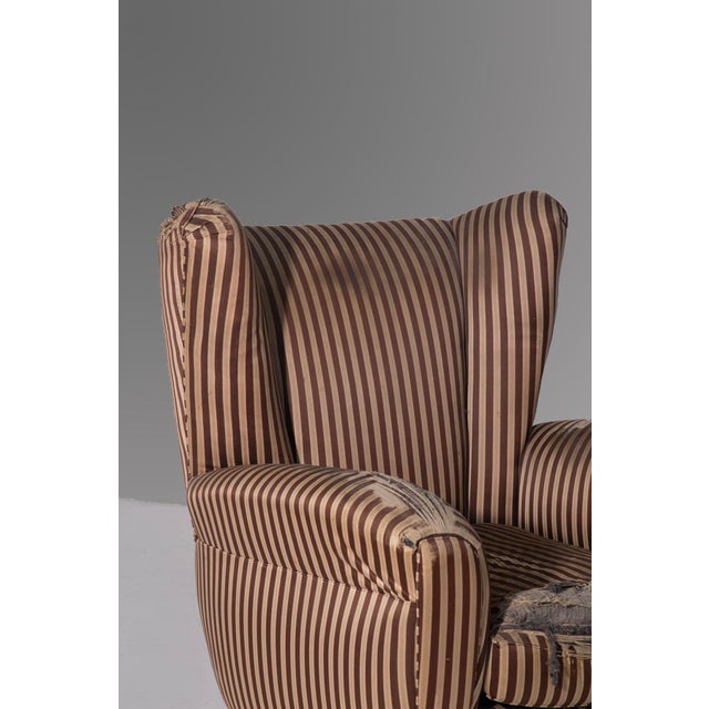 Armchairs in Original in Silk by Osvaldo Borsani, 1950s For Sale - Image 9 of 12