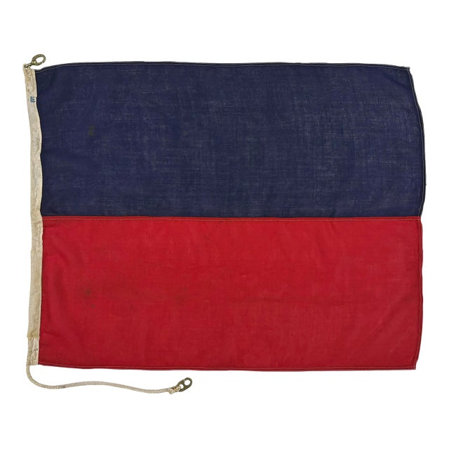 Small Vintage Distressed Nautical Signal Flag For Sale