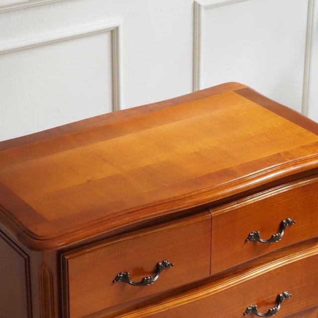 Brown 20th Century Louis XV Chest of Drawers in Cherry Wood Finish For Sale - Image 8 of 12