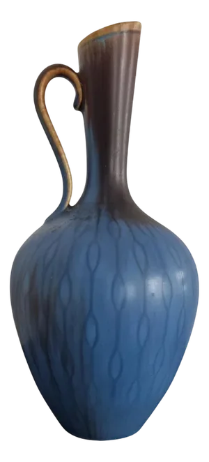 Scandinavian Modern Ceramic Carafe Vase with Pattern attributed to Gunnar Nylund for Rörstrand