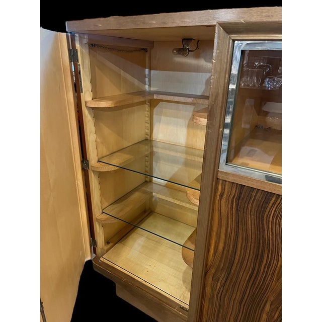 Metal Art Deco Buffet in Macassar Ebony, 1940s For Sale - Image 7 of 14