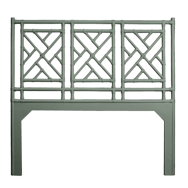 Transitional Chippendale Platform Bed Double, Evergreen For Sale - Image 3 of 6