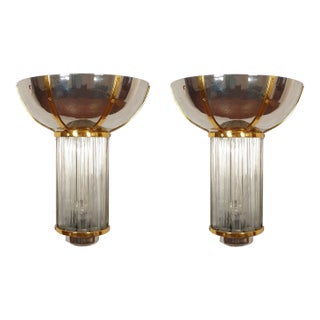 Pair of Chrome and Brass Mid-Century Sconces 1960s For Sale