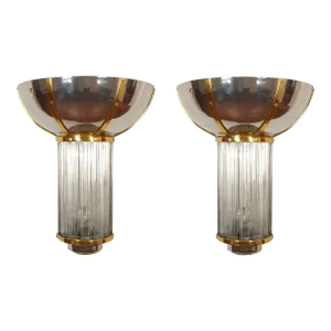Pair of Chrome and Brass Mid-Century Sconces 1960s