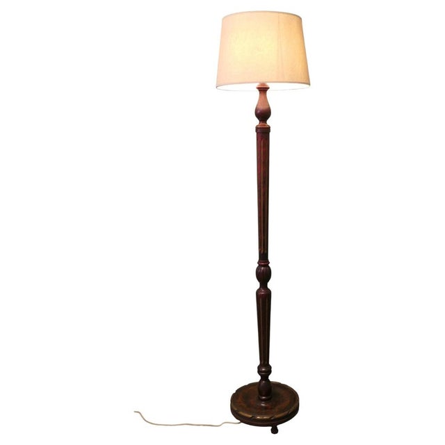 Brown Art Deco Scumble and Gilt Finish Turned Standard Lamp, 1930 For Sale - Image 8 of 8