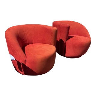 Vladimir Kagan Nautilus Swivel Lange Chairs- a Pair For Sale