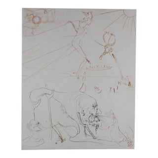 1970s Dali l'Alchimie Hand Signed & Numbered Low Edition Etching Surrealism Art For Sale