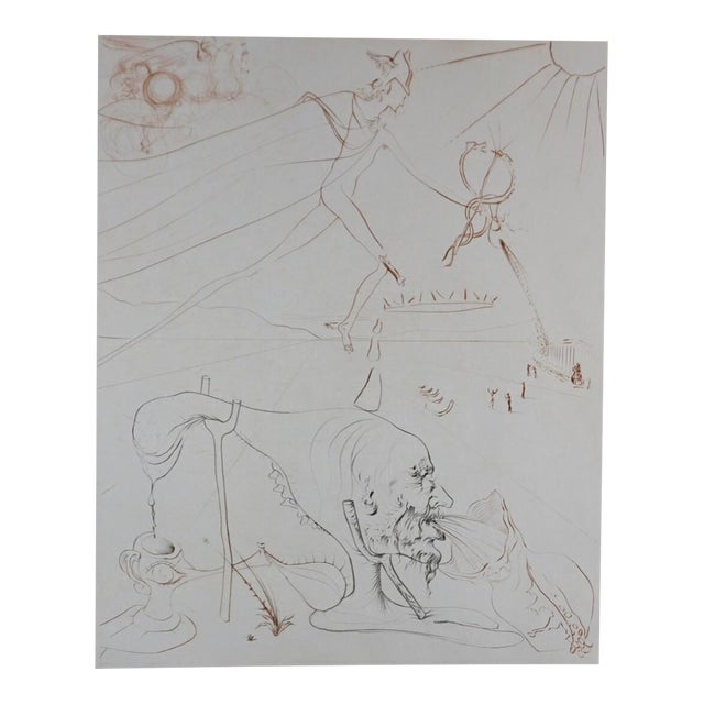 1970s Dali l'Alchimie Hand Signed & Numbered Low Edition Etching Surrealism Art For Sale