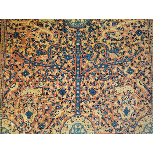 19th Century Pictorial Paradise Animal Hadji Jali Li Tabriz Rug - 4'6" x 6' For Sale - Image 12 of 14