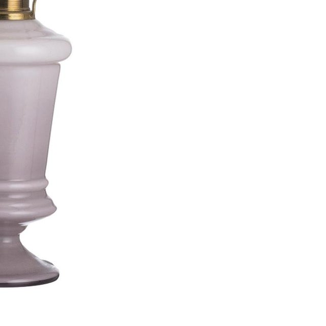 Glass and Crystal Table Lamp in Opaline Glass For Sale - Image 5 of 6
