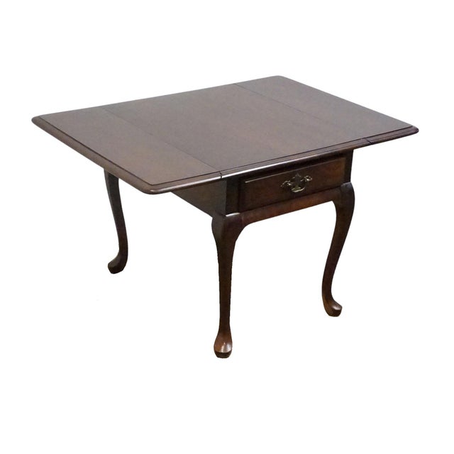 Cresent Furniture Solid Cherry Traditional Style 36" Pembroke Drop Leaf Accent End Table 1338 For Sale - Image 12 of 16