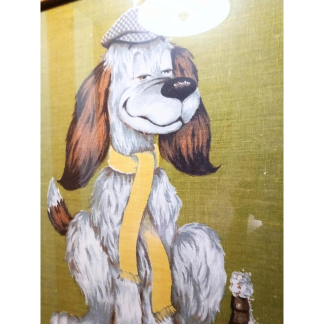 1960s Vintage Needlepoint Spaniel Whimsical Framed Dog Wall Art For Sale - Image 5 of 6