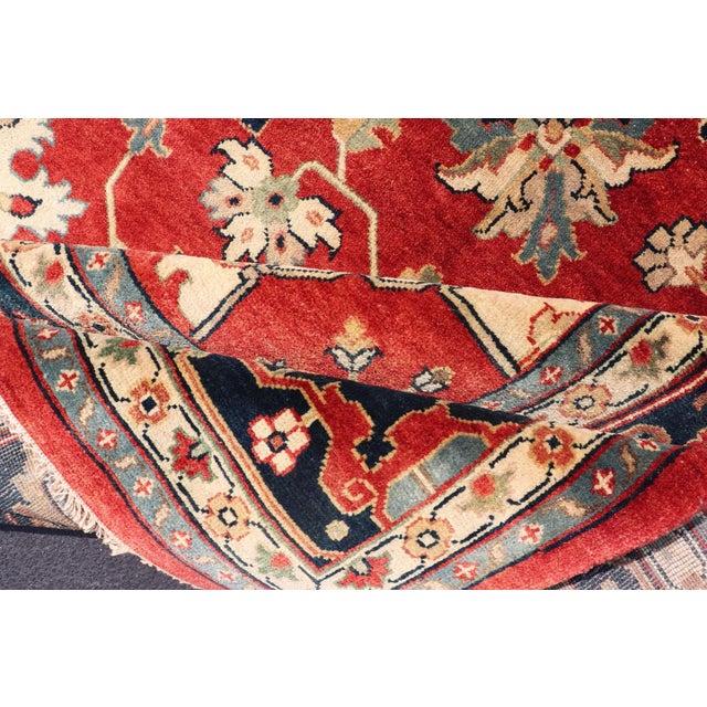 Large Hand-Knotted Serapi-Heriz With Geometric Medallion Design by Keivan Woven Arts For Sale - Image 4 of 12