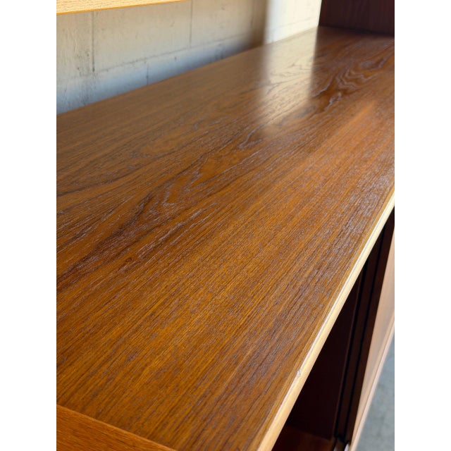 Skovby Teak Credenza and Hutch With Glass Sliding Doors Danish Mid-Century Modern 1970s For Sale - Image 13 of 14
