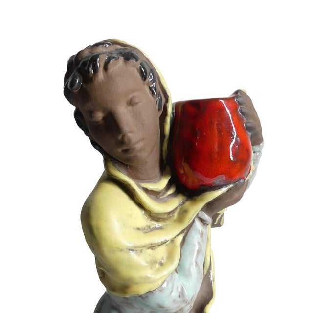 Mid-Century Modern Ceramic Figure by Lore Friedrich-Gronau from Karlsruher Majolica, 1950s For Sale - Image 3 of 7