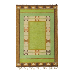 Mid 20th Century Ingegerd Silow Swedish Kilim Rollakan Rug, 04'06 X 06'08