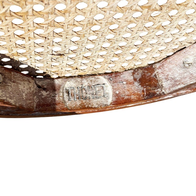Wood Antique Vienna Secession Bent Oak & Cane Scrolling Children Sized Rocking Chair, Thonet For Sale - Image 7 of 7