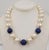 1990s Vintage Circa 1992 Signed Napier Mabe Faux-Pearl & Lapis Necklace For Sale - Image 5 of 12