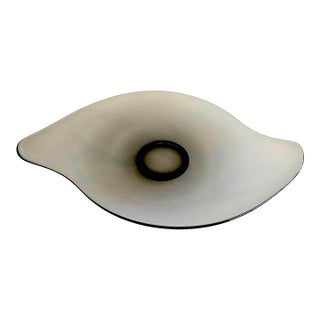 1960s Viking Glass Epic Console Platter/Bowl in Smoke Gray For Sale