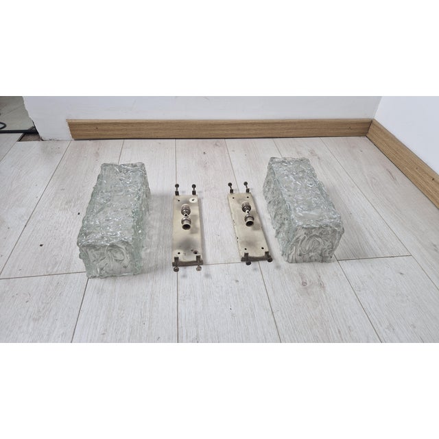 Wall Lamps Ice Model by Toni Zuccheri for Barovier & Toso, 1980s, Set of 2 For Sale - Image 6 of 14