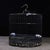 Wood Black Zitan Wood Bird Cage Inlaid With Mother-of-Pearl For Sale - Image 7 of 9