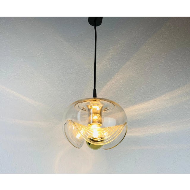 1960s Transparent Glass Pendant Lamp by Koch & Lowy for Peill and Putzler, 1960 For Sale - Image 5 of 13