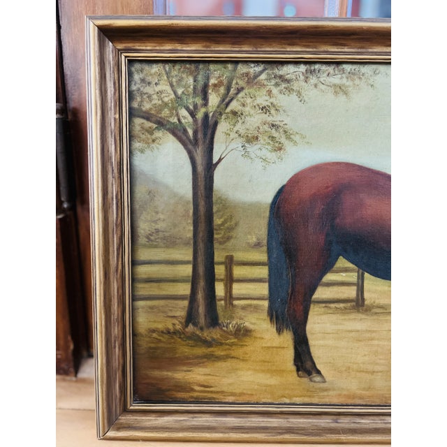 Brown 19th Century, American School Folk Art "Baby" Horse O/C - Signed For Sale - Image 8 of 9