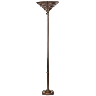 Mid-Century Modern Brass and Copper Floor Lamp For Sale