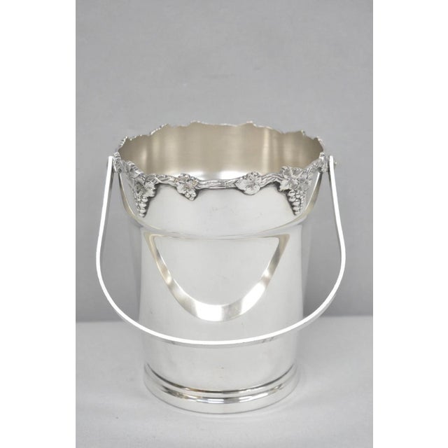 Vintage Victorian Prata 90 Silver Plated Small Bar Champagne Ice Bucket W Handle For Sale - Image 4 of 12