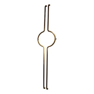 Tubular Push and Pull Brass Double Door Handles, 1960s, Set of 2 For Sale