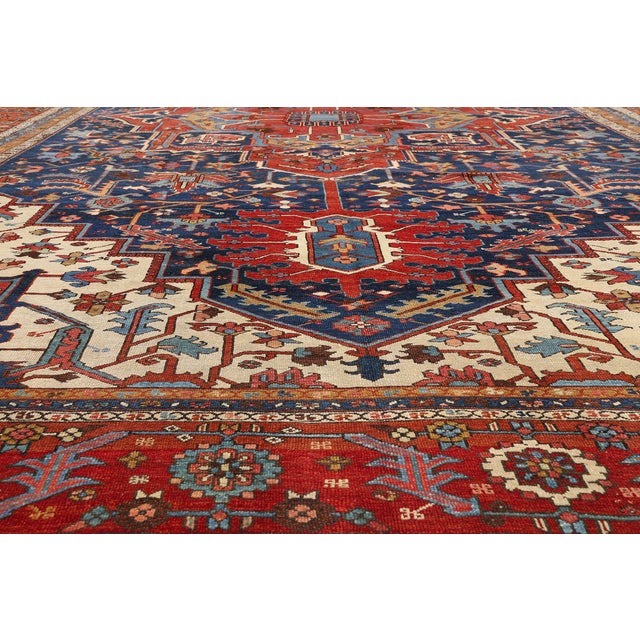 Late 19th Century Late 19th Century Persian Serapi Rug, 11'10 X 18'04 For Sale - Image 5 of 10