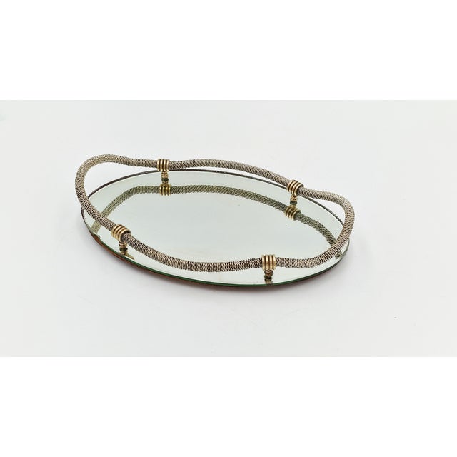 1950s Mid-Century Hollywood Regency Oval Mirrored Tray, 1950s For Sale - Image 5 of 14
