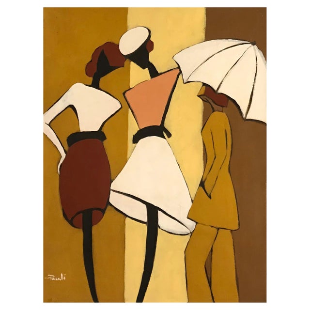 Gilbert Pauli, The Umbrella, Oil on Canvas, 1995 For Sale