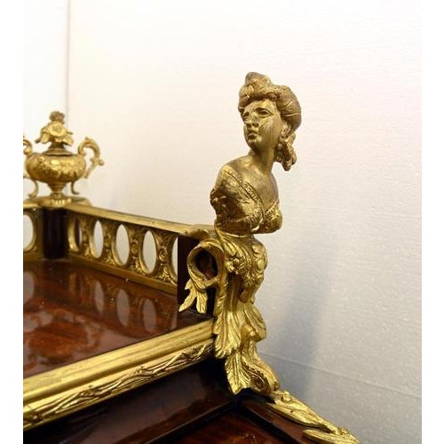 French Louis XV Cylinder Roll Top Secretaire For Sale - Image 11 of 15