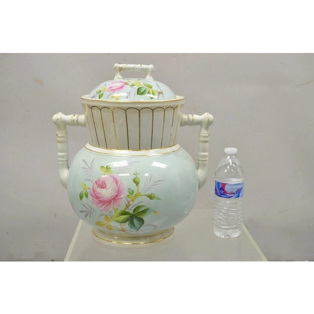 Antique Ironstone China Coxon & Co Green Pottery Wash Bowl Basin and Pitcher. Item features wonderful floral painted...