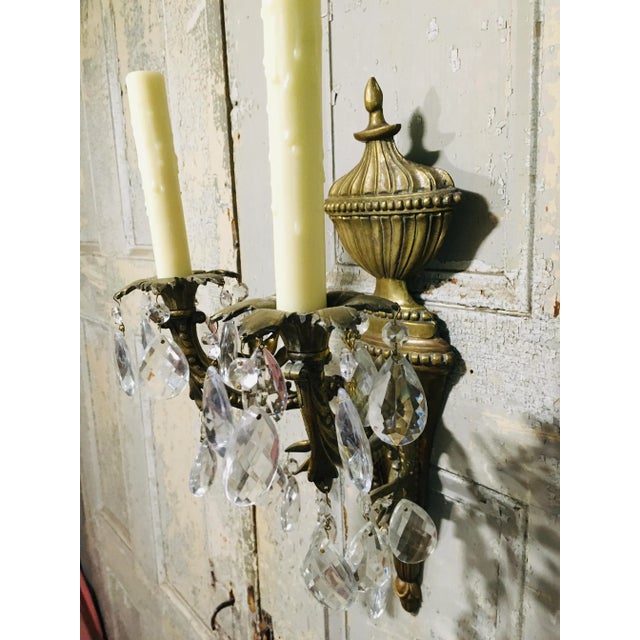 Pair of 1940s French Bronze Sconces For Sale - Image 12 of 13